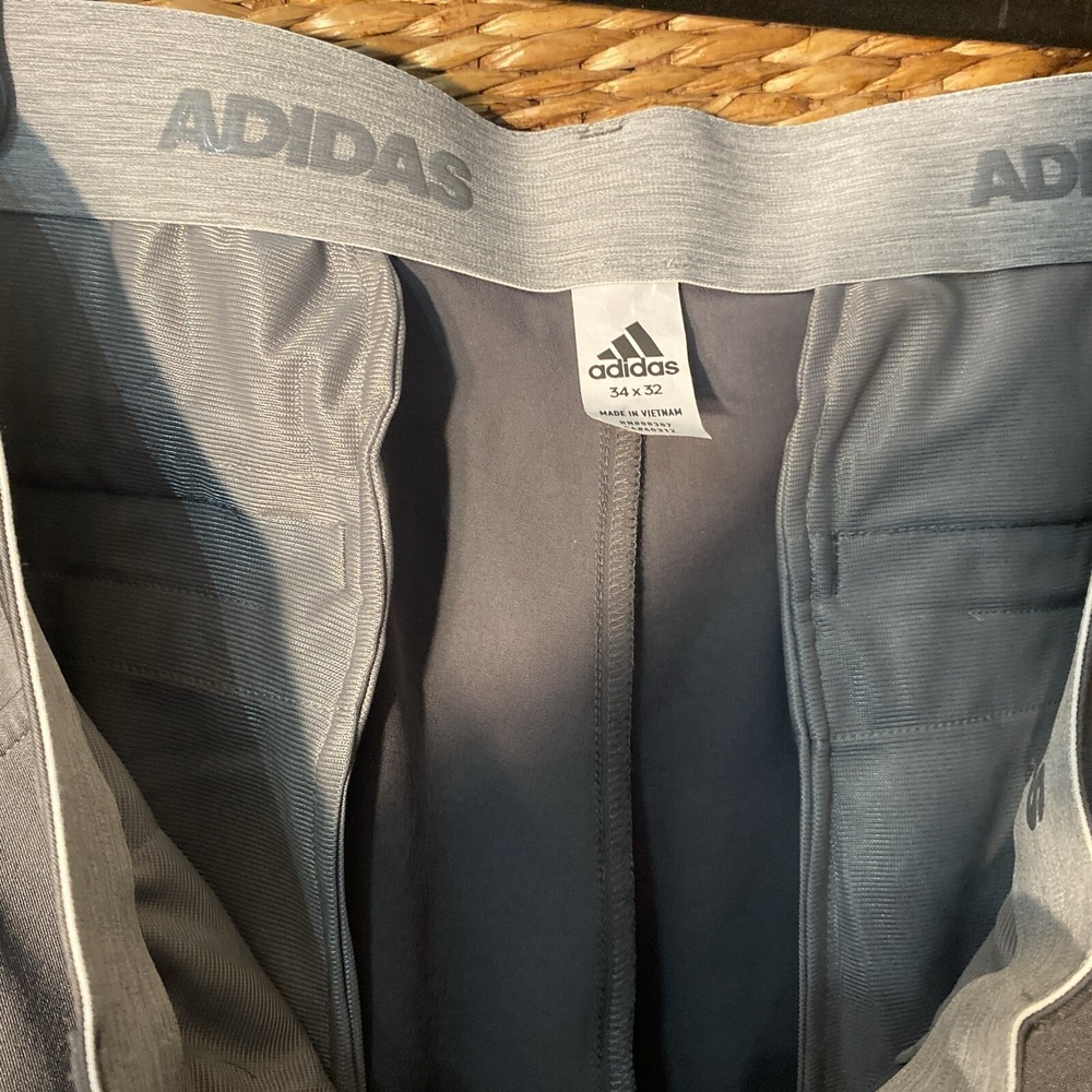Adidas Golf Pants Men 34 x 32 Gray Stretch Straight Polyester Nylon Spandex - Picture 6 of 8